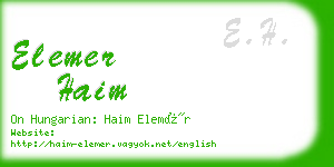 elemer haim business card